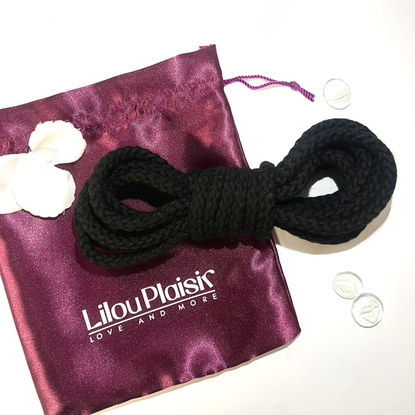 Corde de Bondage Lilou Plaisir noire 3 mètres