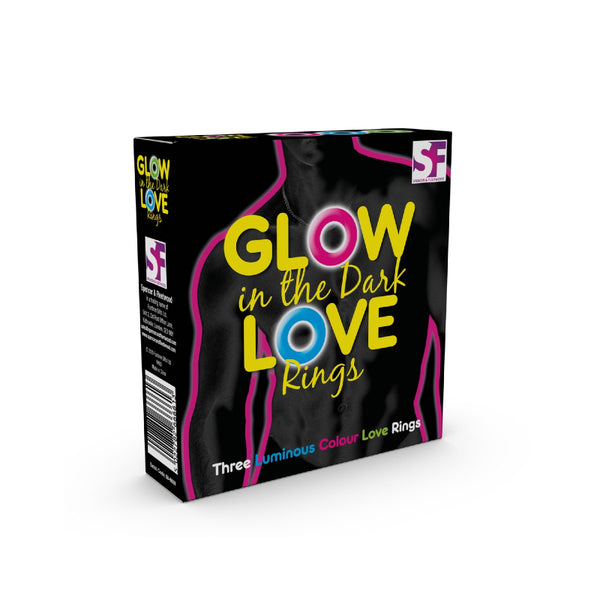 Lot de 3 anneaux phosporescents Love rings