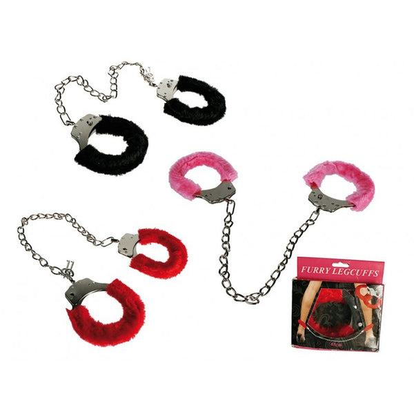 Menottes de Chevilles et mains Fourrure Rouge