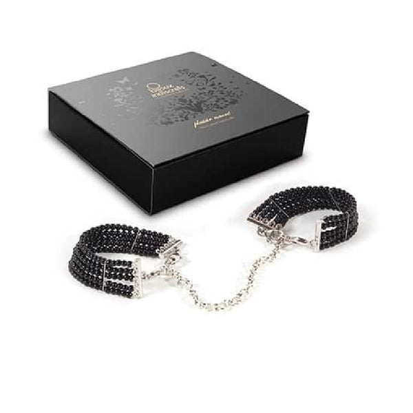 Plaisir Nacré Menottes en perles noires de Bijoux Indiscrets