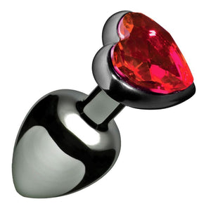 Rosebud aluminium avec diamant rouge en forme de coeur taille S de Toyz4lovers