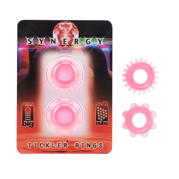 Deux anneaux en jelly rose Tickler Rings