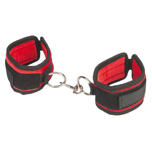 Menottes poignets Love Cuffs rouges et noires Lux Fetish