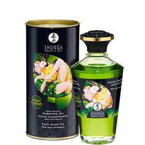 Huile de massage comestible organique Baisers intimes Shunga thé vert exotic organic
