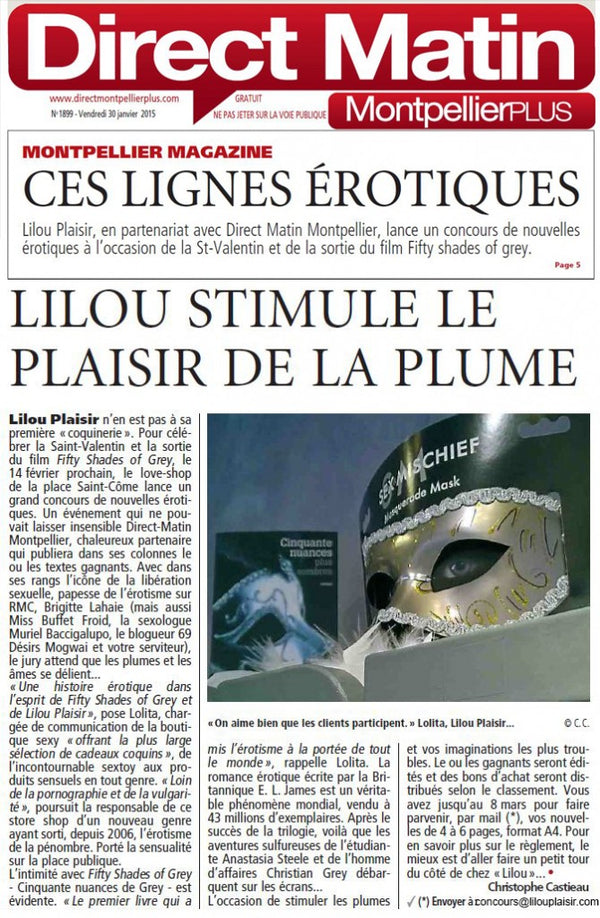 Direct Matin Montpellier - 30 janvier 2015 - Ces lignes érotiques