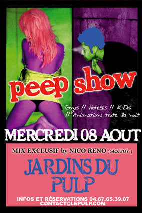 Lilou Plaisir aux Jardins du Pulp mercredi 8 août pour la soirée Peep Show!