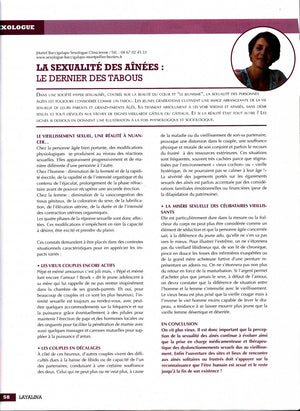 Article Layalina Fin Août 2014 - La Sexualité des Aînées