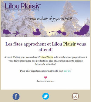 Newsletter : Lilou Plaisir vous attend, les fêtes approchent ...