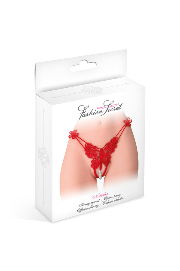String ouvert Natasha rouge - Fashion Secret