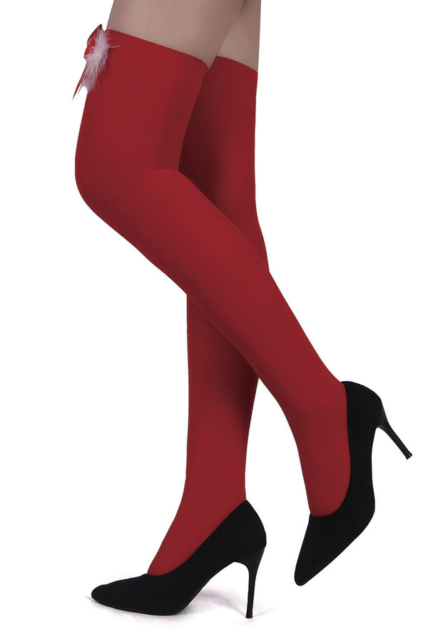 Bas rouges à noeuds-Paris Hollywood-Taille unique