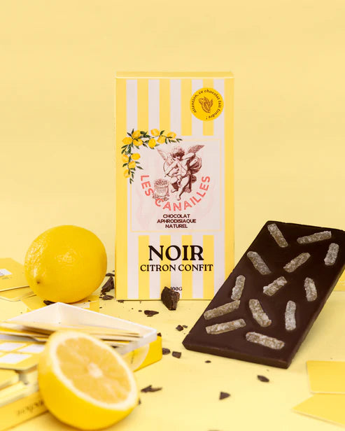 Chocolat aphrodisiaque noir citron confit - 100gr - Les Canailles