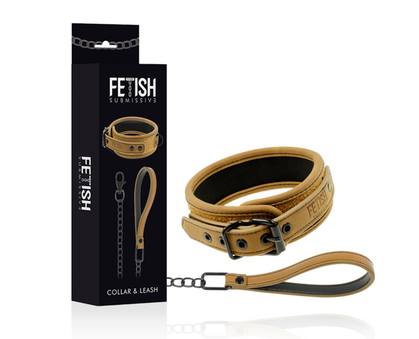 Collier BDSM en Néoprène avec laisse en Métal – Fetish Submissive