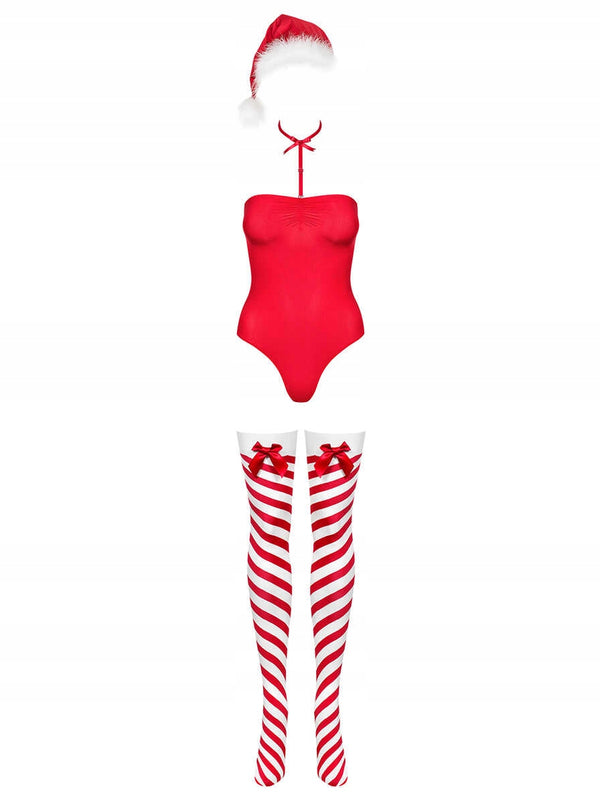 Costume mère noël Body rouge - Obsessive - L/XL