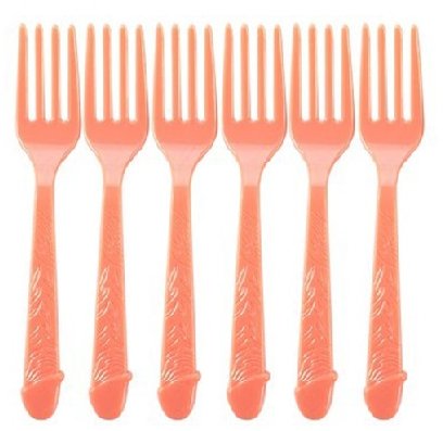 Set de 6 fourchettes en plastique "Penis"