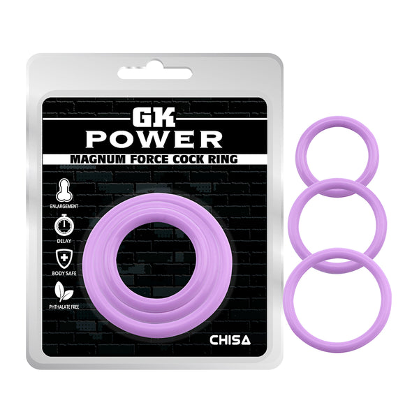 Kit de 3 Anneaux Cockring GK Power violets - Chisa