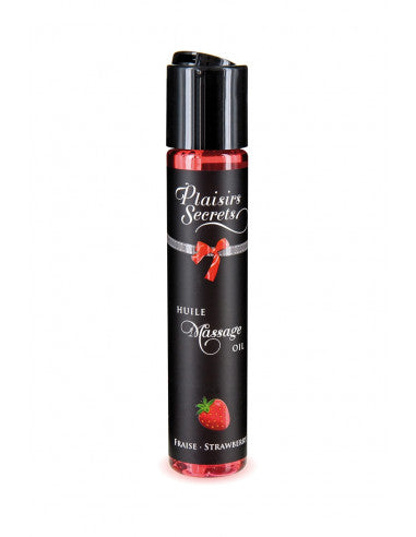 Huile de massage comestible Fraise- Plaisir Secret - 60ml