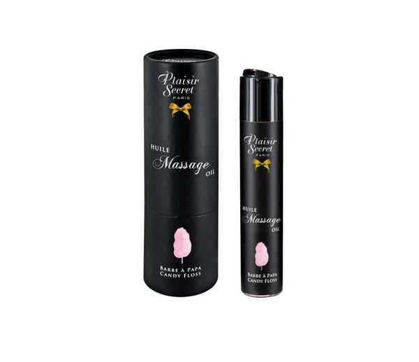 Huile de massage comestible Barbe à papa - Plaisir Secret - 60ml