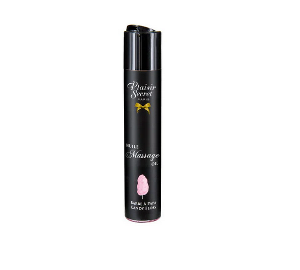 Huile de massage comestible Barbe à papa - Plaisir Secret - 60ml