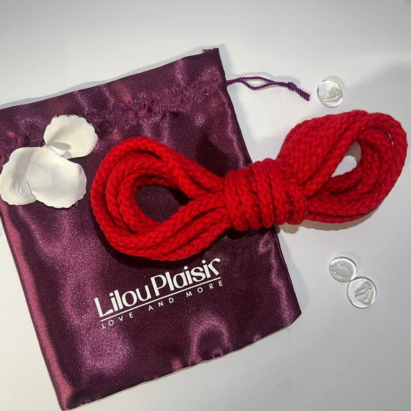 Corde de Bondage Lilou Plaisir rouge 3 mètres