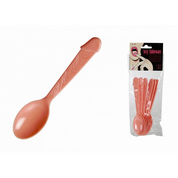 Set de 6 cuillères en plastique "Penis"