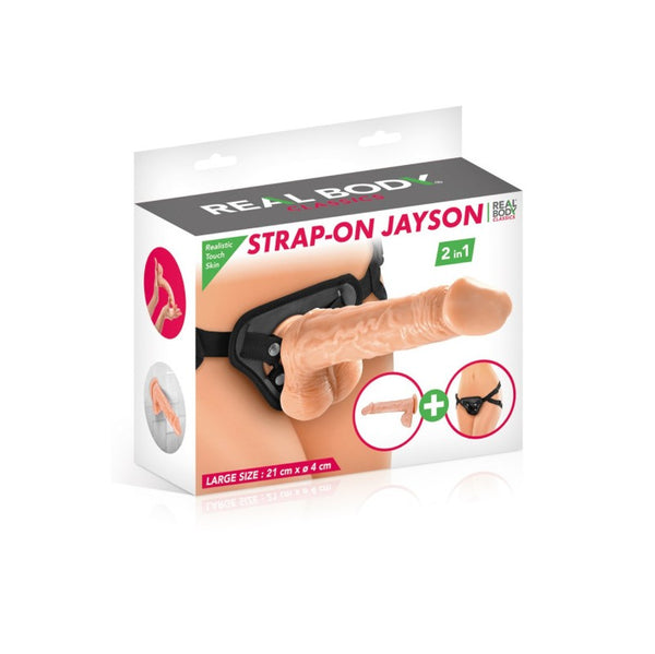 Gode ceinture 2-en-1 Jayson – Harnais + gode ventouse 21 cm - Real Body