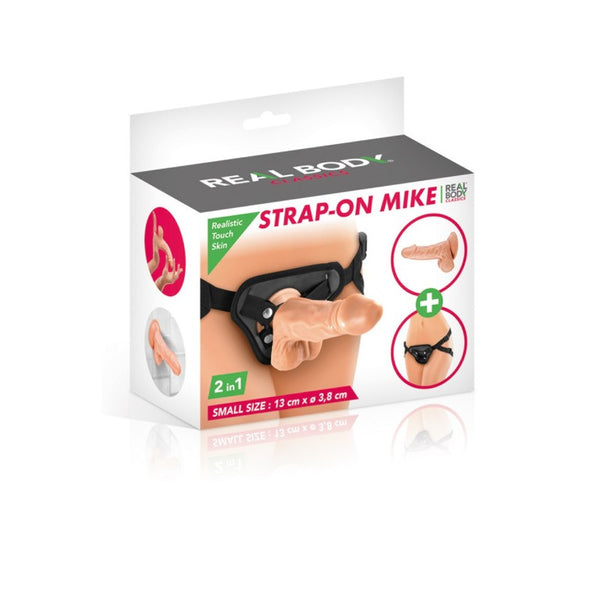 Gode ceinture 2-en-1 Mike – Harnais + gode ventouse 13 cm - Real Body