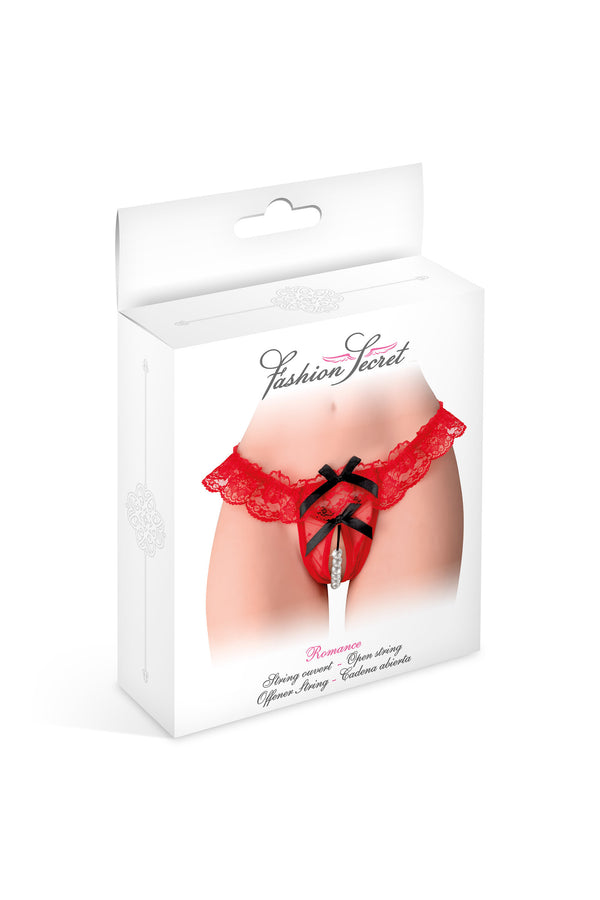 String ouvert Romance rouge - Fashion Secret