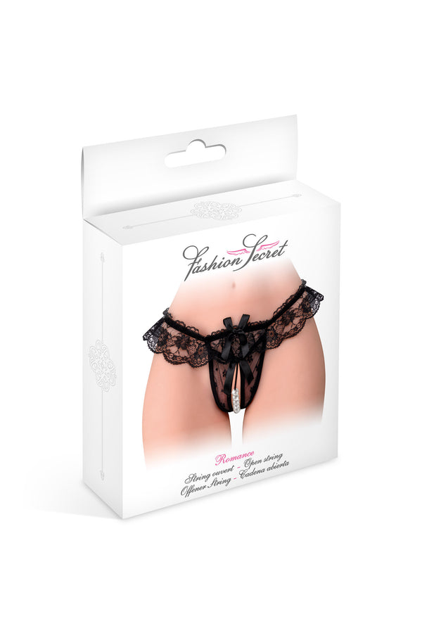 String ouvert Romance noir - Fashion Secret