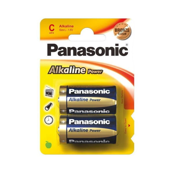 2 piles Panasonic Power Alkaline LR14 "C"