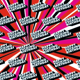 Dean Morris Papier Cadeau - Happy Fucking Birthday - Rouge - Deux Feuilles