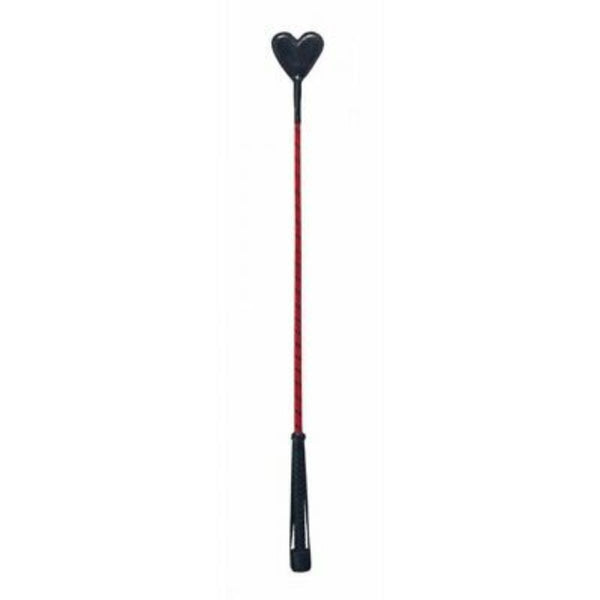 Cravache Devil Sticks Coeur Noir et Rouge en cuir