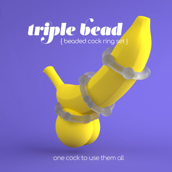 Set de 3 anneaux cockring - Triple Bead - Crushious
