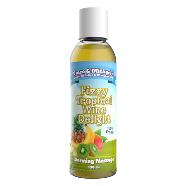 Lotion de Massage Comestible et Chauffante au Vin Pétillant Tropical de Vince et Michael's 150ml