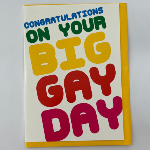 Dean Morris Cards - Carte "Congratulations on your big gay day"