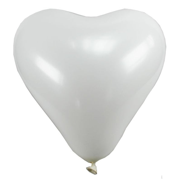 10 Ballons blancs en forme de coeur