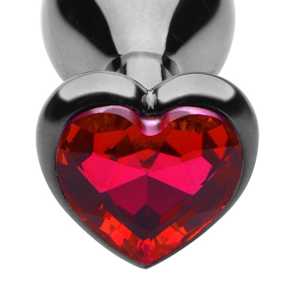 Rosebud aluminium avec diamant rouge en forme de coeur taille S de Toyz4lovers