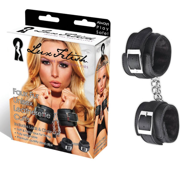 Menottes poignets intérieur fausse fourrure - Lux Fetish