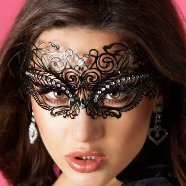 Masque Chilirose en cuivre noir avec strass - Pour femme 3706