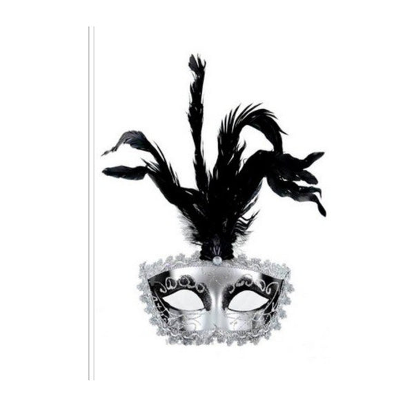 Masque vénitien Nessun Dorma - couleur argent - Pour femme