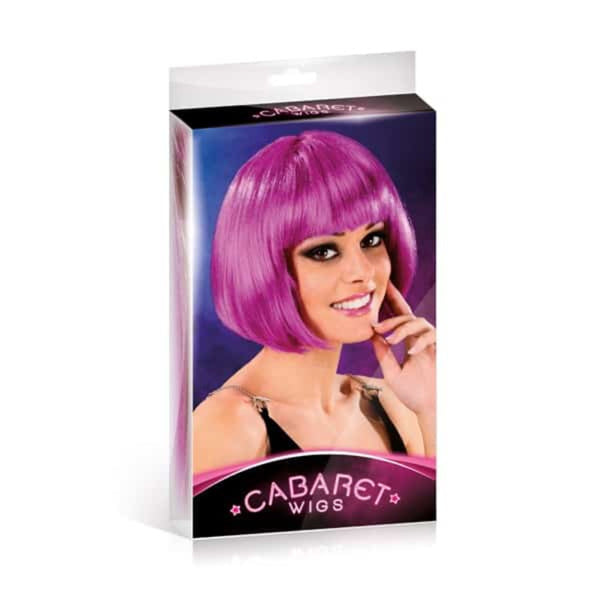 Perruque Cabaret courte avec frange - violette
