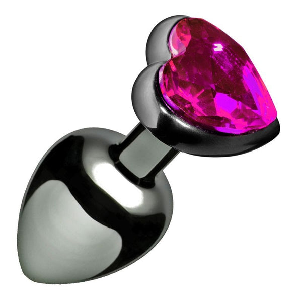 Rosebud aluminium avec diamant rose en forme de coeur taille S de Toyz4lovers