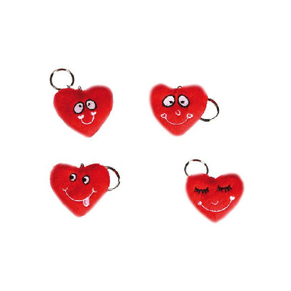 Porte-Clé Smiley - coussin en forme de coeur rouge