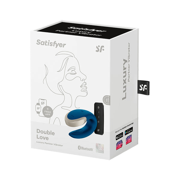 Stimulateur pour couple avec application - Satisfyer Double Love Luxury Bleu