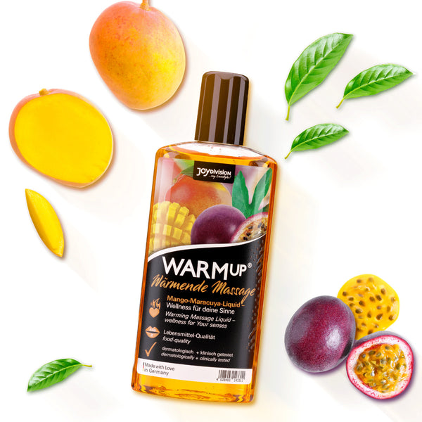 Huile de Massage Chauffante Comestible Mangue WarmUp - JoyDivision 150ml